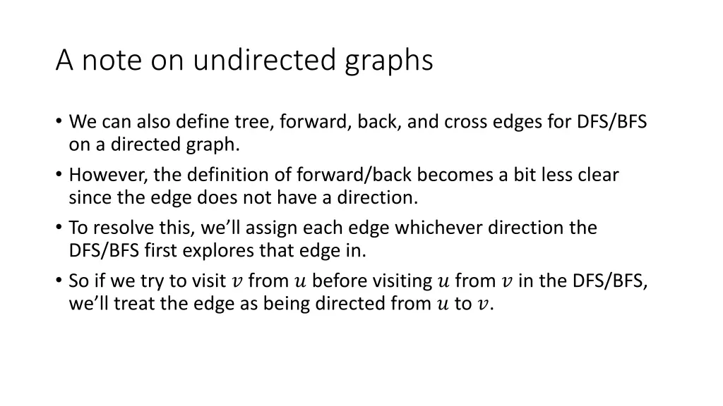 a note on undirected graphs