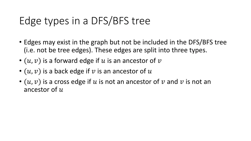 edge types in a dfs bfs tree 1