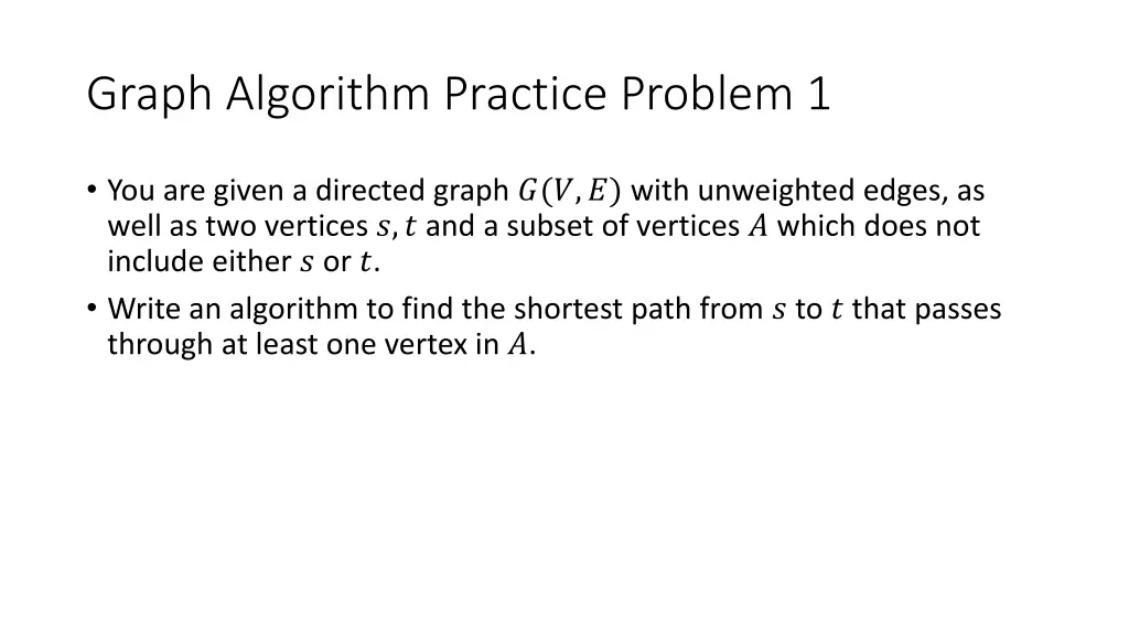 graph algorithm practice problem 1