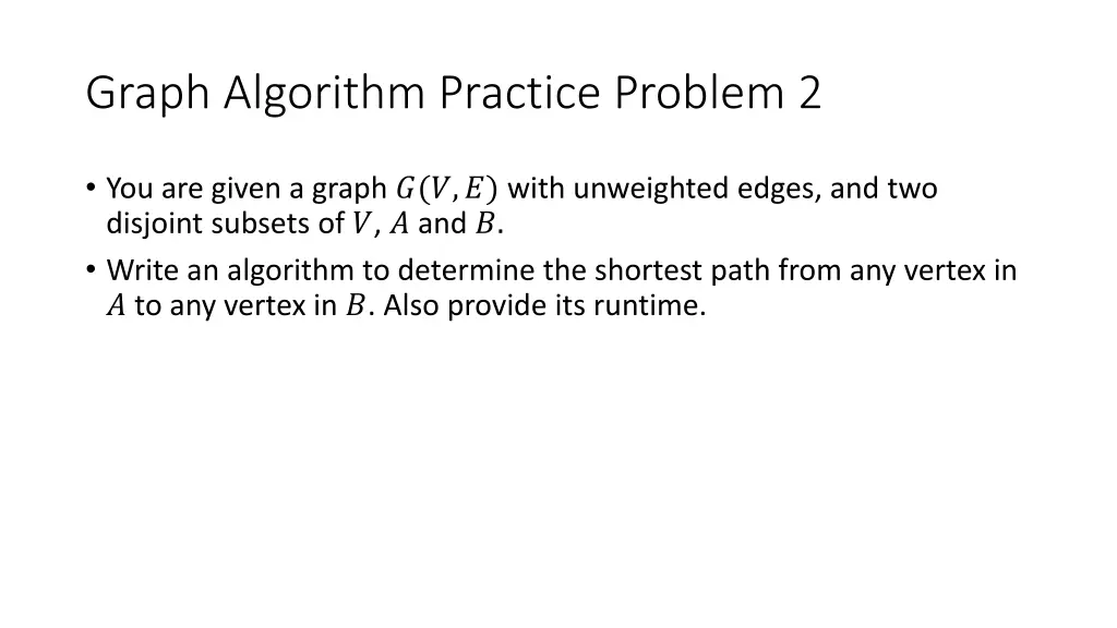 graph algorithm practice problem 2