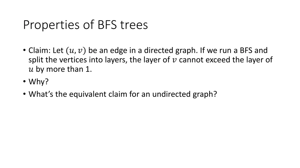 properties of bfs trees 1
