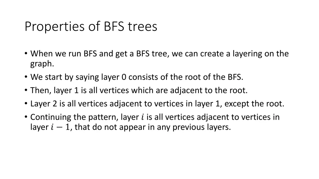 properties of bfs trees