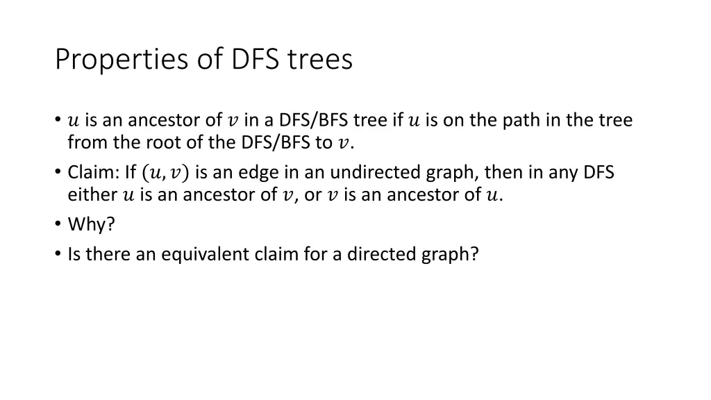 properties of dfs trees
