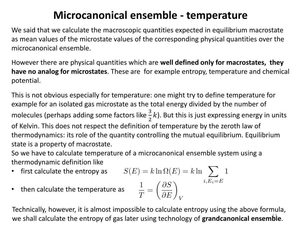 microcanonical ensemble temperature
