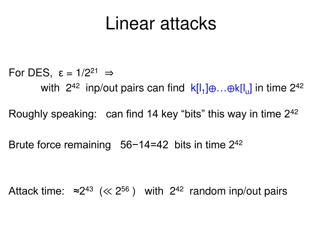 linear attacks 1