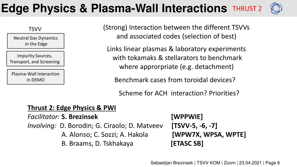 edge physics plasma wall interactions
