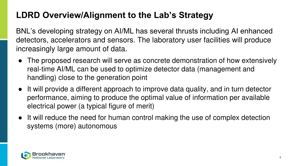 ldrd overview alignment to the lab s strategy