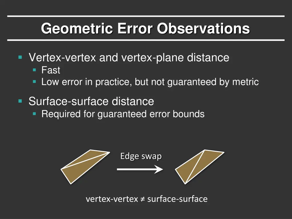 geometric error observations