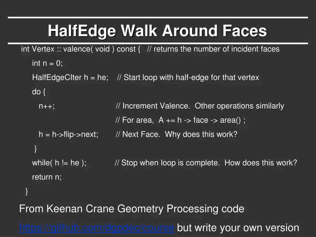 halfedge walk around faces