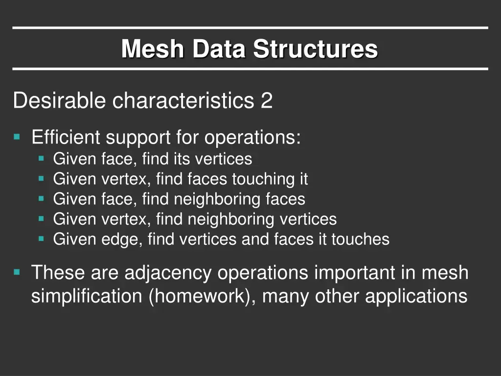 mesh data structures 1