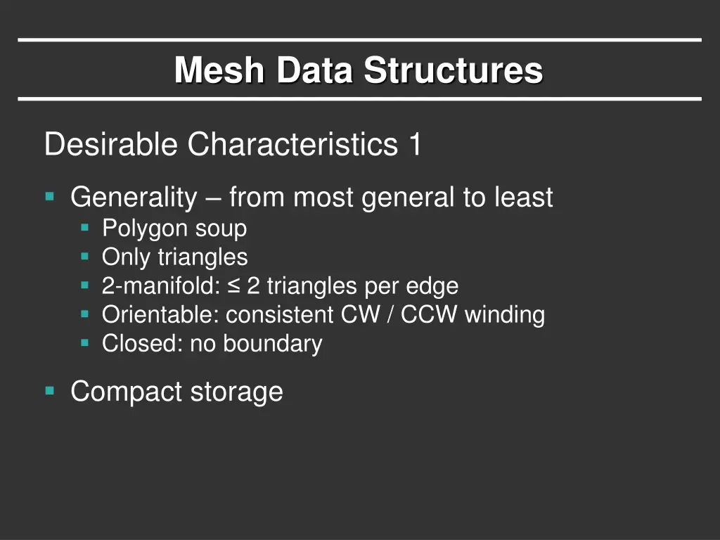 mesh data structures