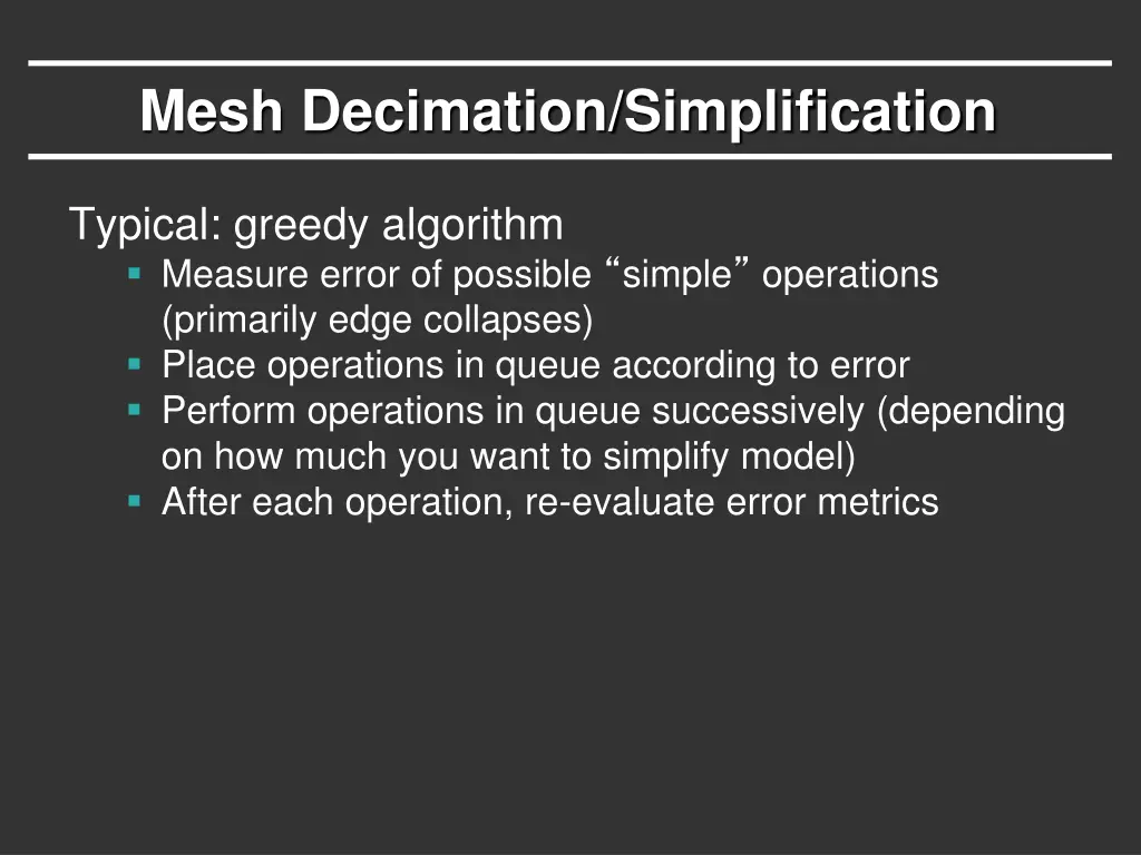 mesh decimation simplification