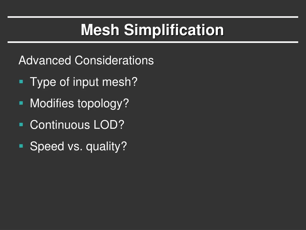 mesh simplification