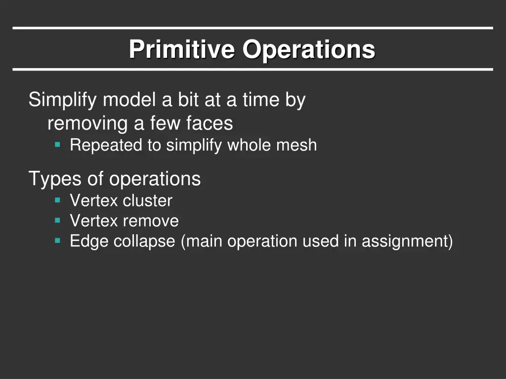 primitive operations