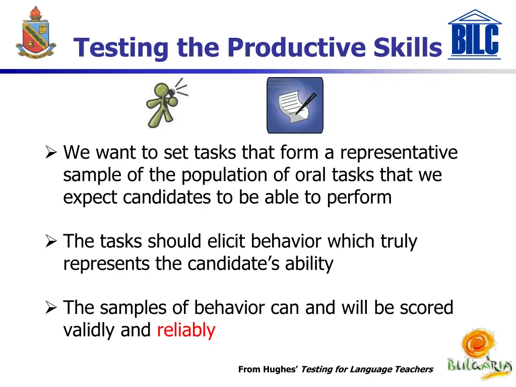testing the productive skills