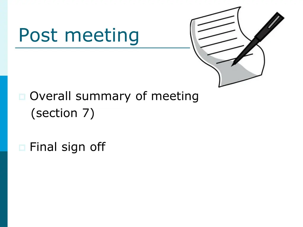 post meeting