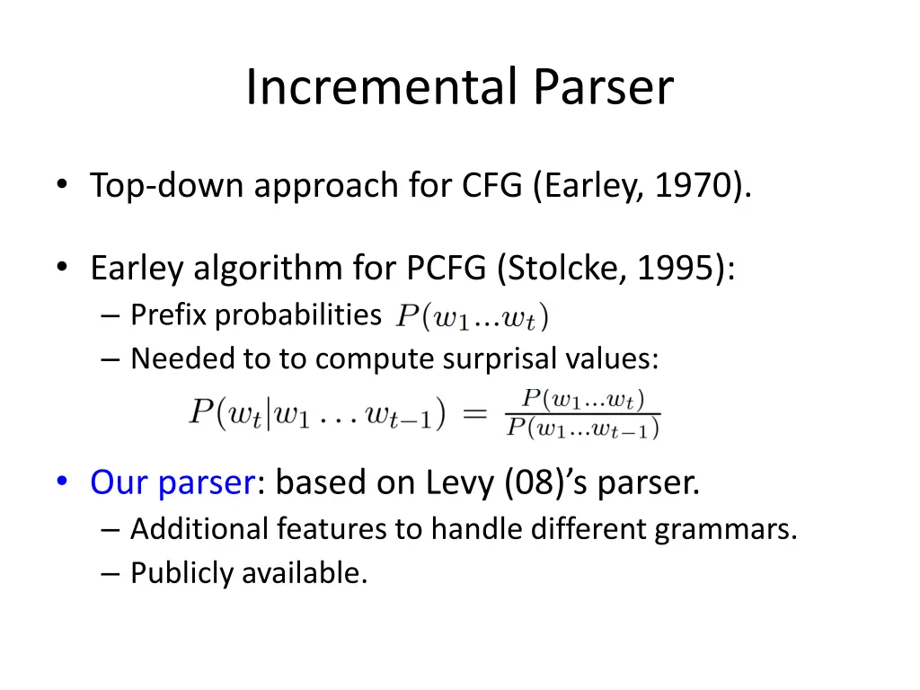 incremental parser