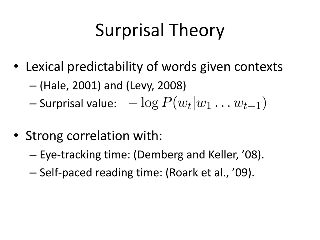 surprisal theory