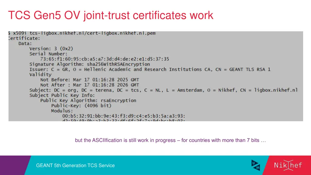 tcs gen5 ov joint trust certificates work