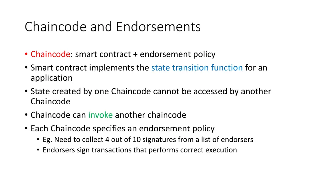 chaincode and endorsements