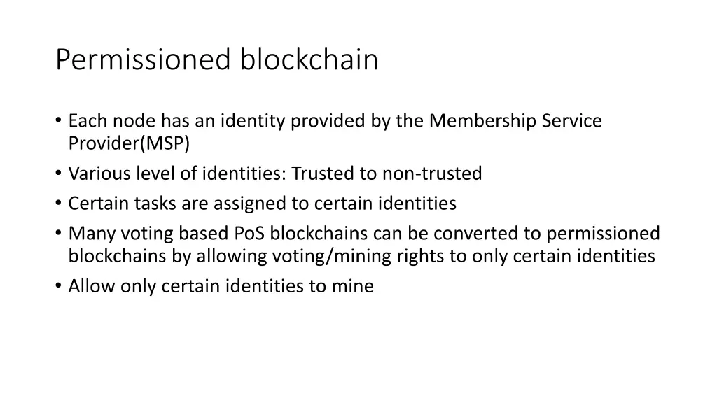 permissioned blockchain