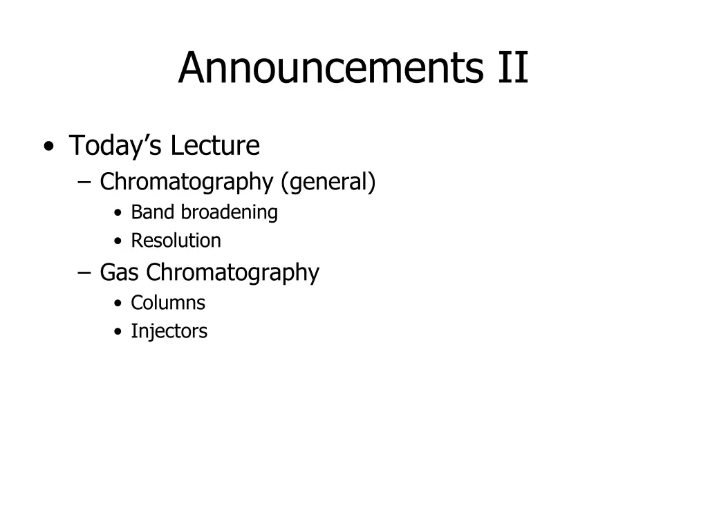 announcements ii