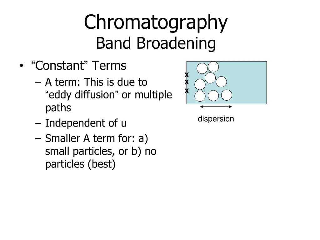 chromatography band broadening constant terms