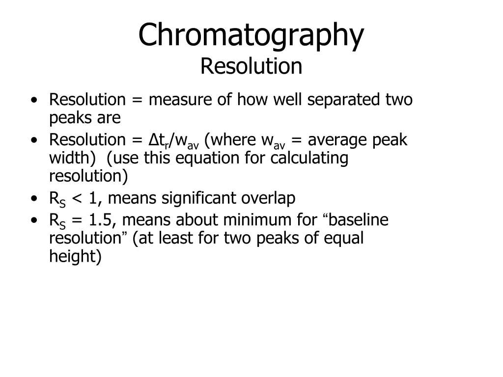 chromatography resolution