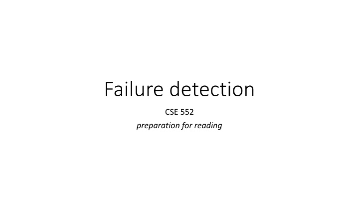 failure detection