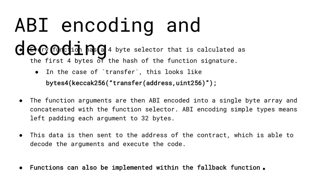abi encoding and decoding the first 4 bytes