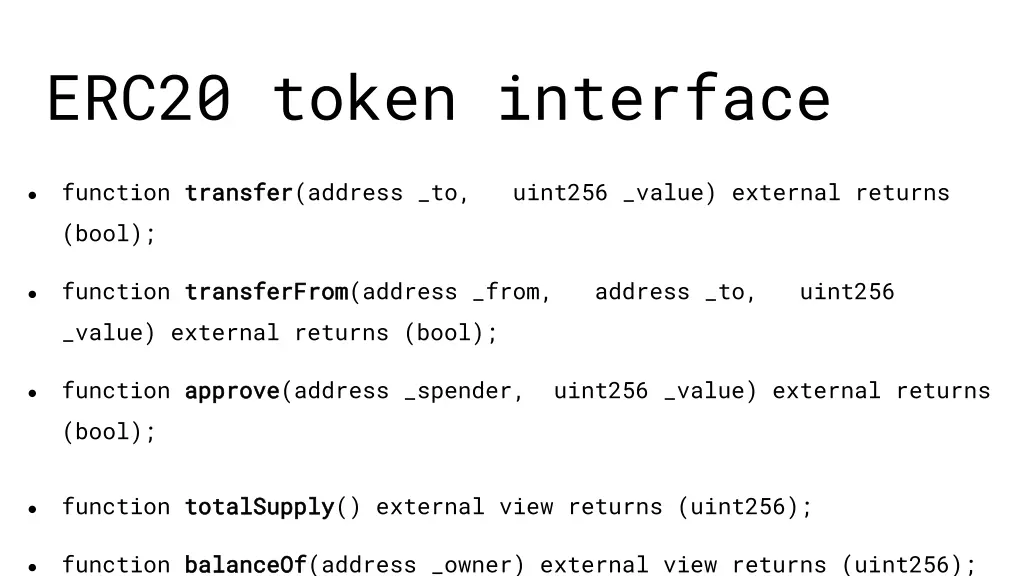 erc20 token interface