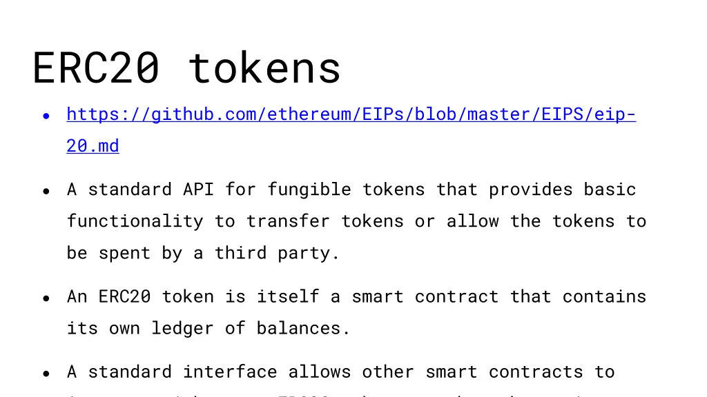 erc20 tokens https github com ethereum eips blob
