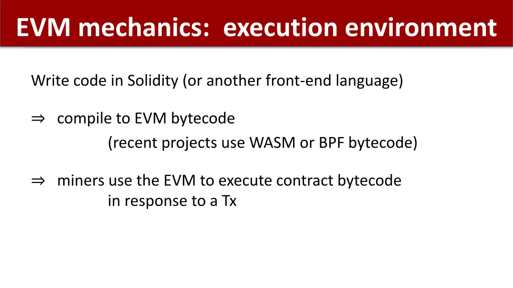 evm mechanics execution environment