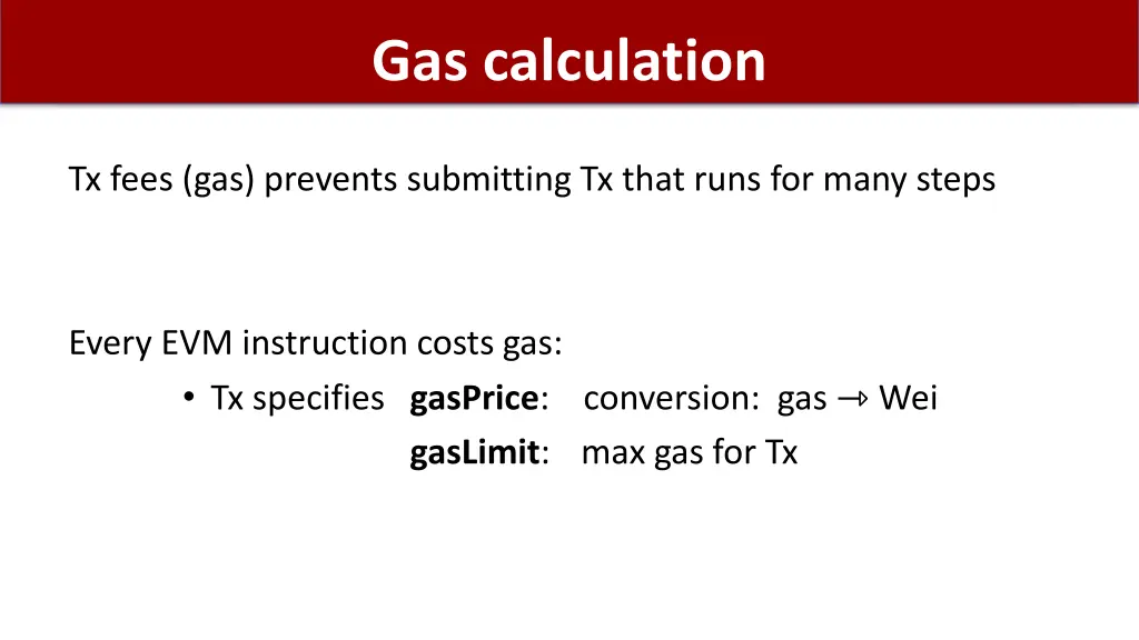 gas calculation