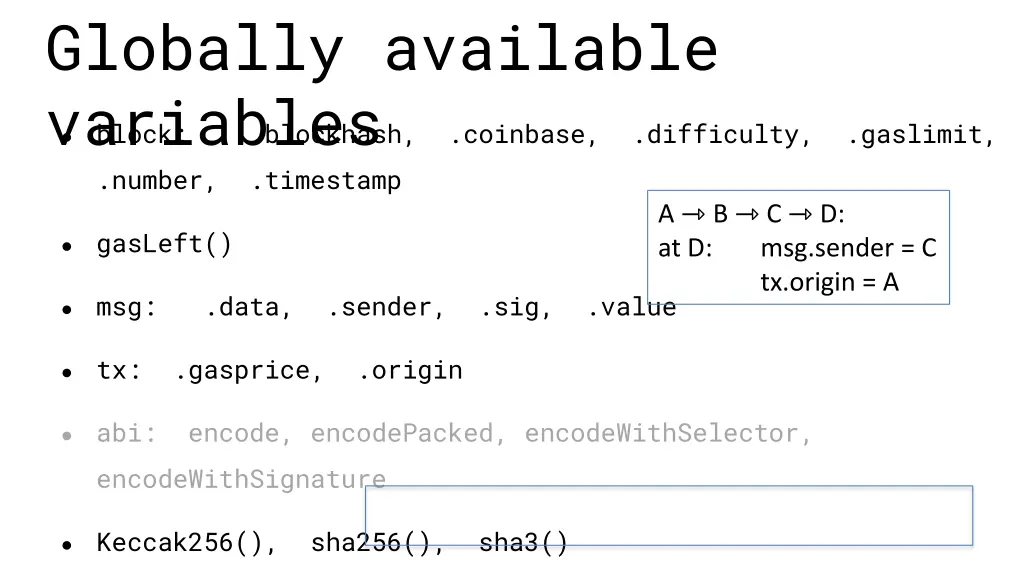 globally available variables number timestamp