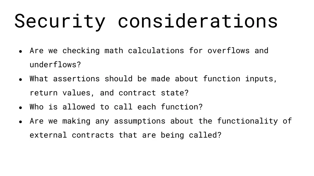 security considerations