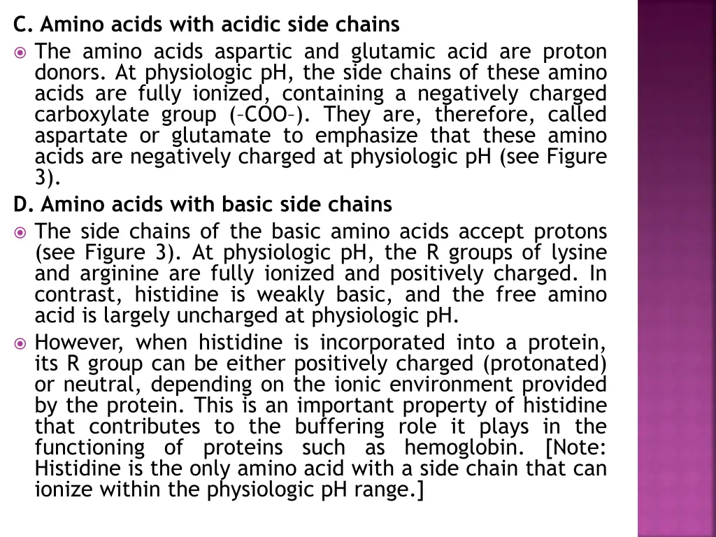 c amino acids with acidic side chains the amino
