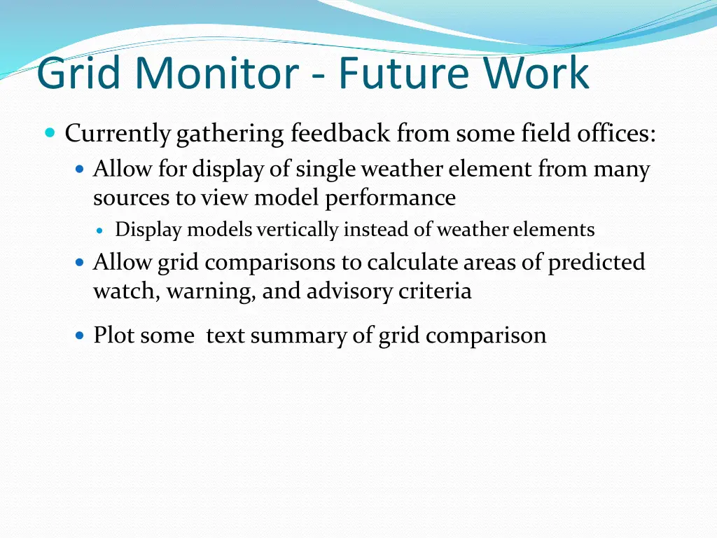 grid monitor future work