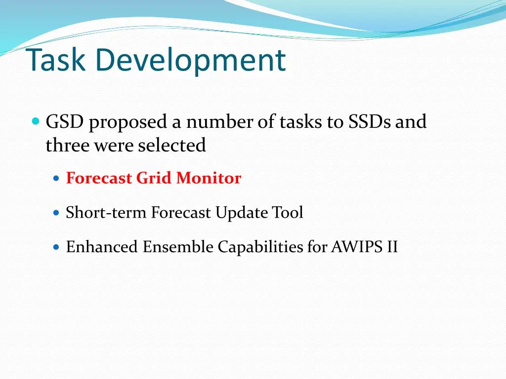 task development