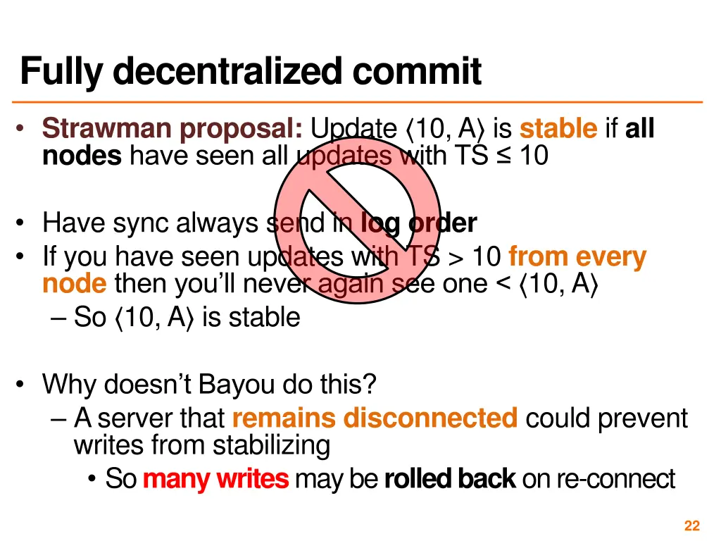 fully decentralized commit