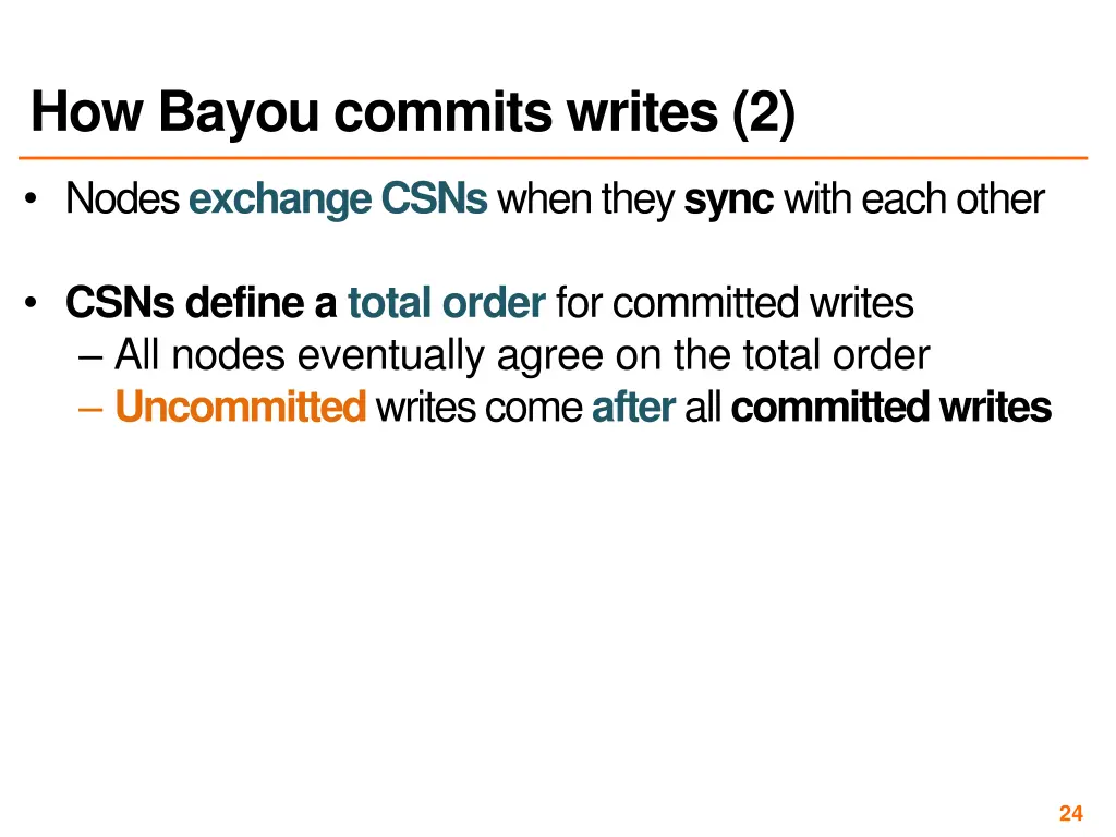 how bayou commits writes 2
