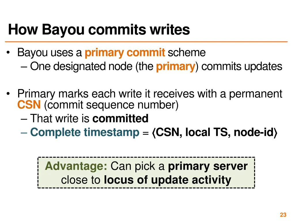 how bayou commits writes