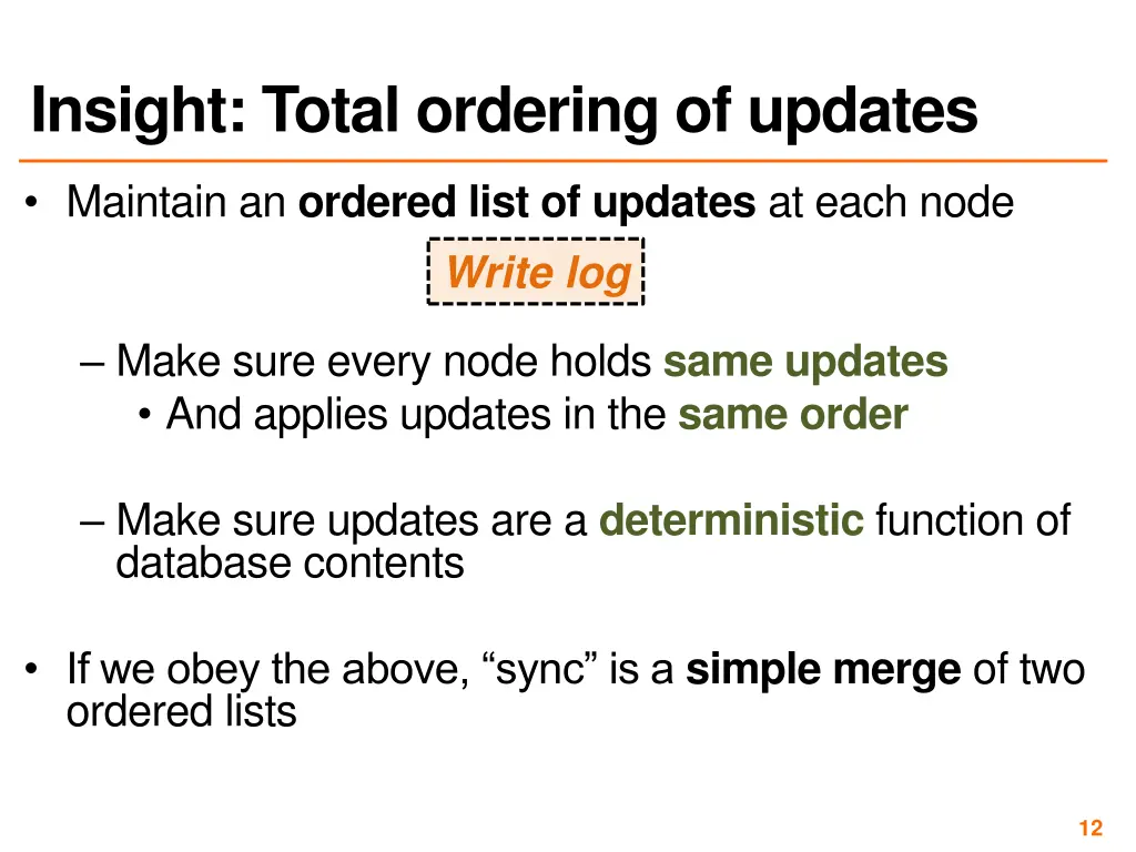 insight total ordering of updates