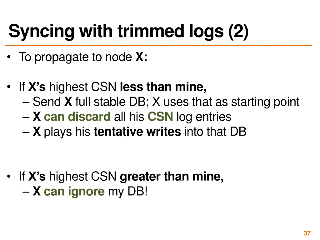 syncing with trimmed logs 2