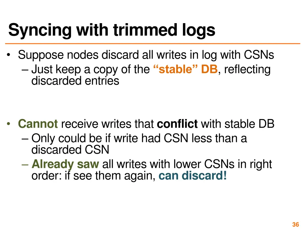 syncing with trimmed logs
