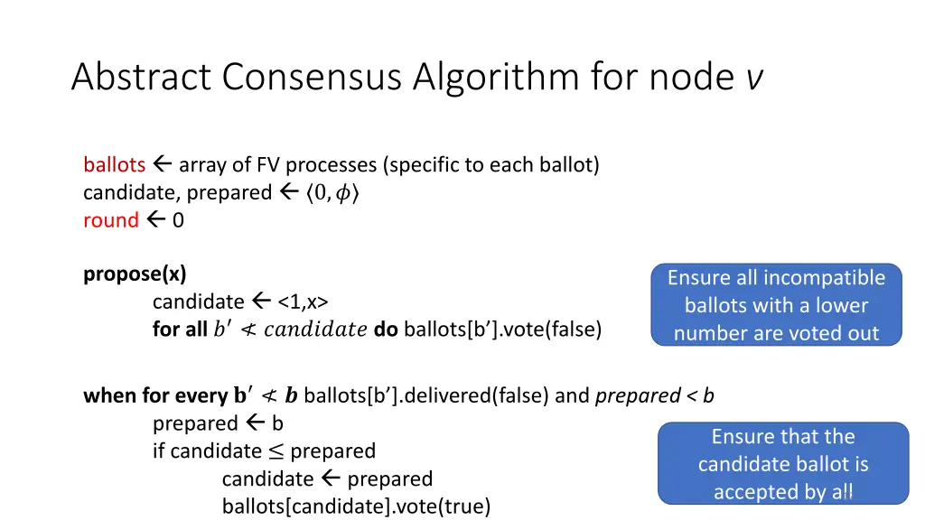 abstract consensus algorithm for node v
