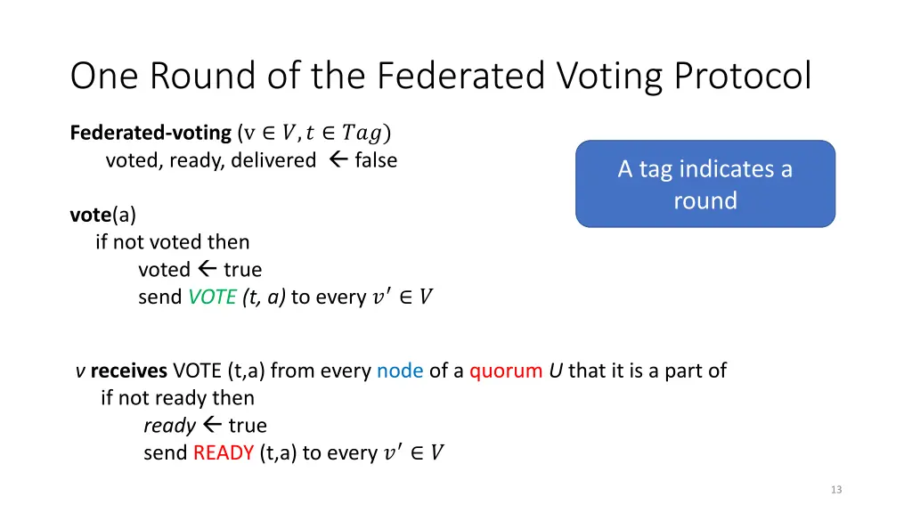 one round of the federated voting protocol