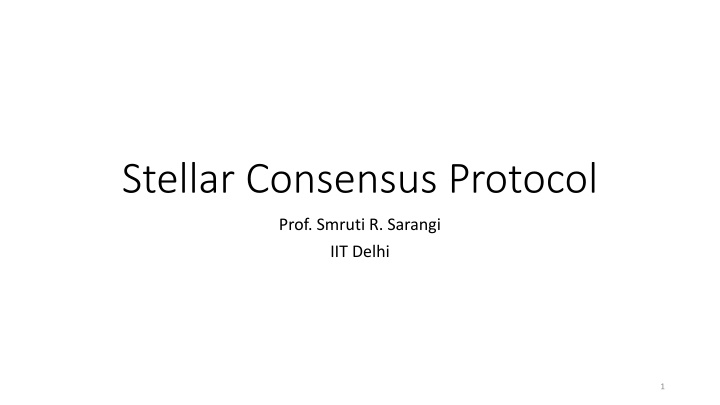 stellar consensus protocol