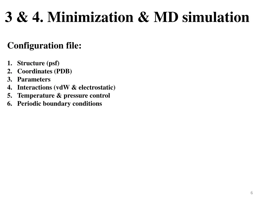 3 4 minimization md simulation