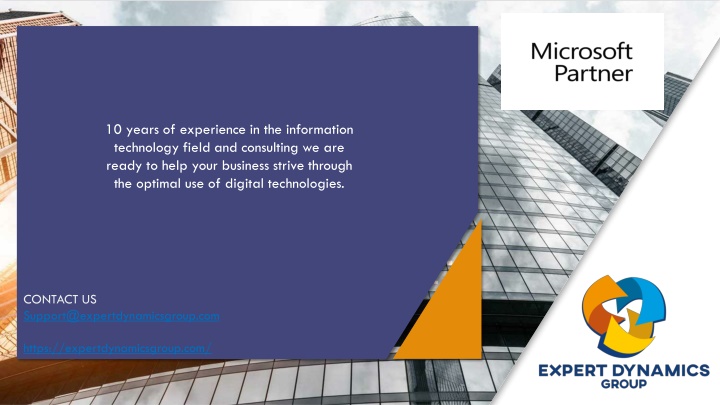 10 years of experience in the information
